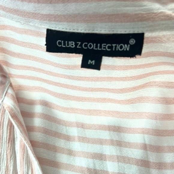 Club ZCollection,Petal PinkWhite,Lightweight Button-Front Dress,Button-Up Sleeve - Picture 2 of 10